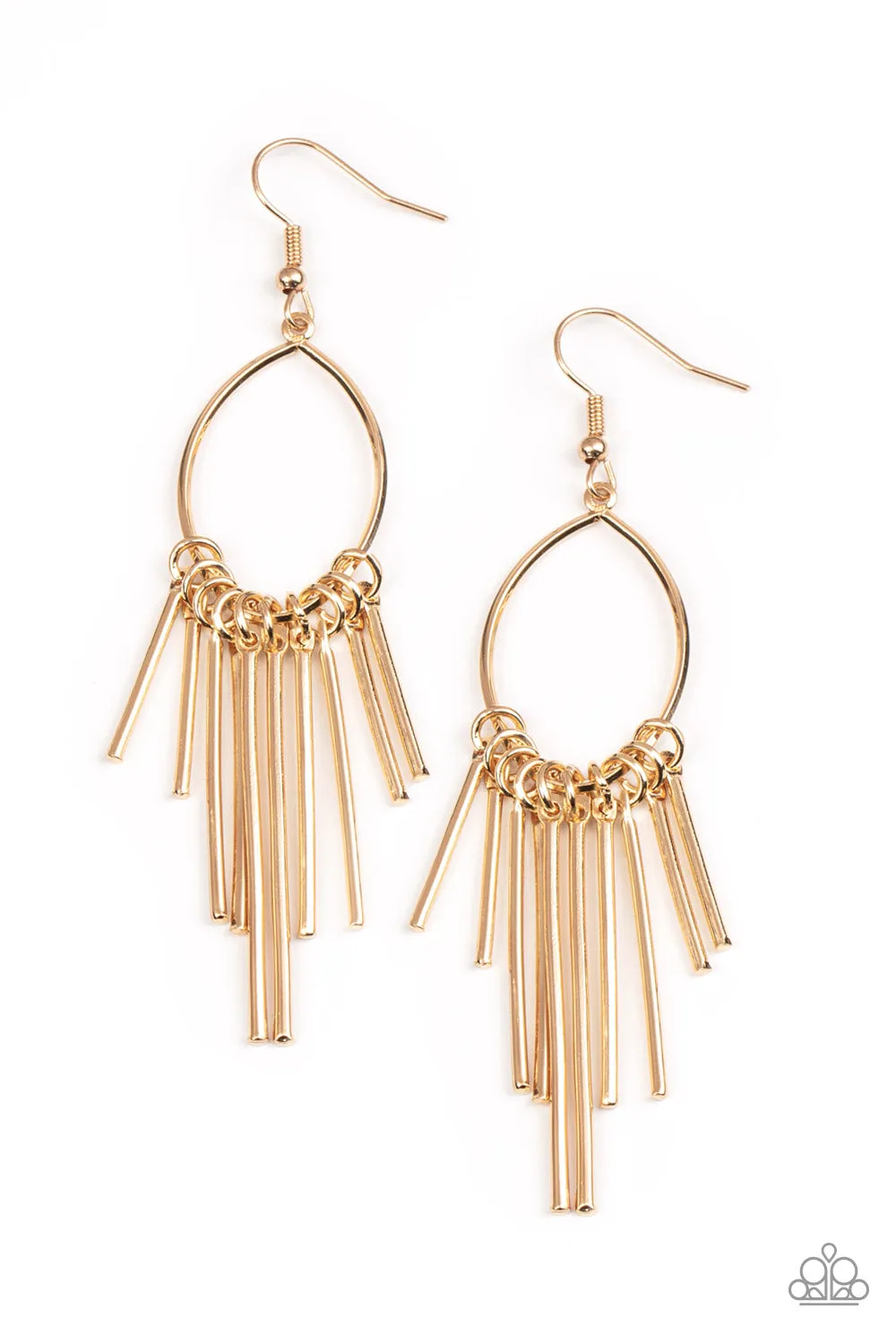 Mood Swing - Gold Paparazzi Earrings