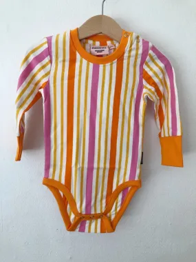 Moromini Orange Stripe Long Sleeved Bodysuit