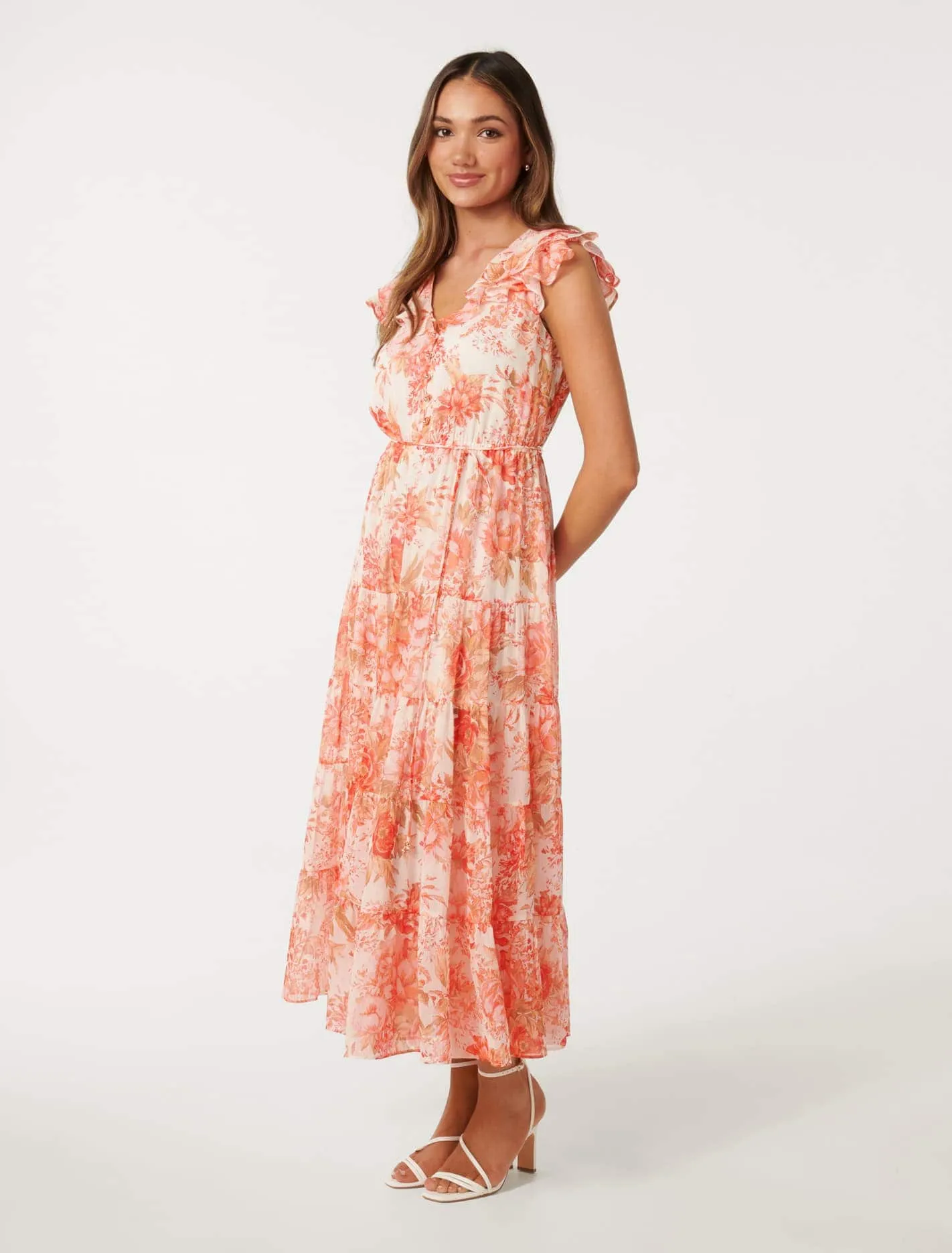 Naomi Petite Ruffle Midi Dress