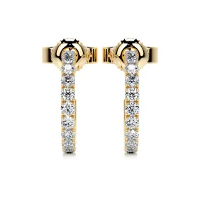 Nicole Diamond Earrings   (3 Carat) -18K Yellow Gold