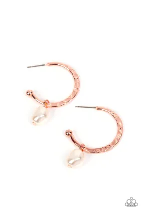 Paparazzi GLAM Overboard - Copper Earrings