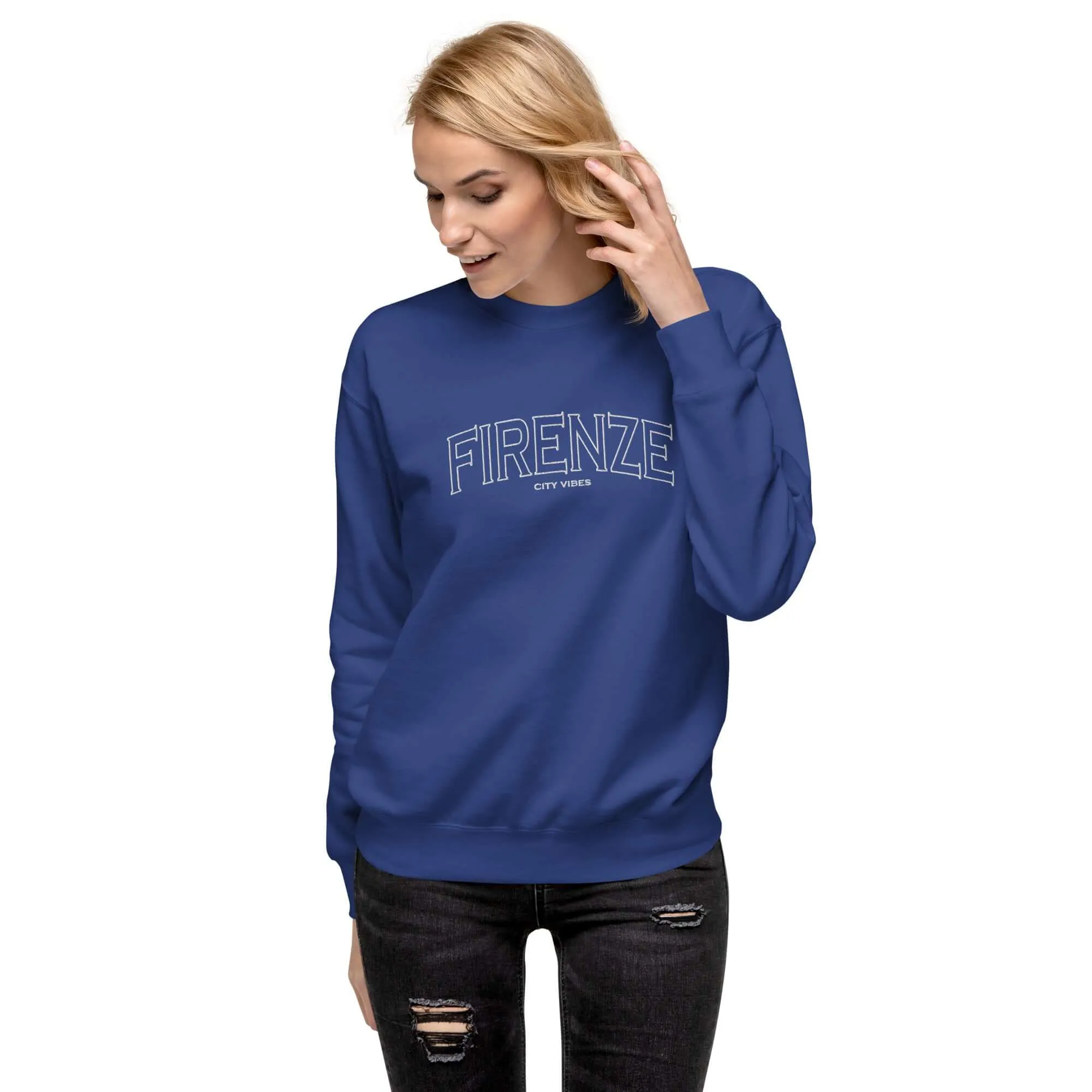 Premium Sweatshirt FIRENZE (Blau/Weiß)