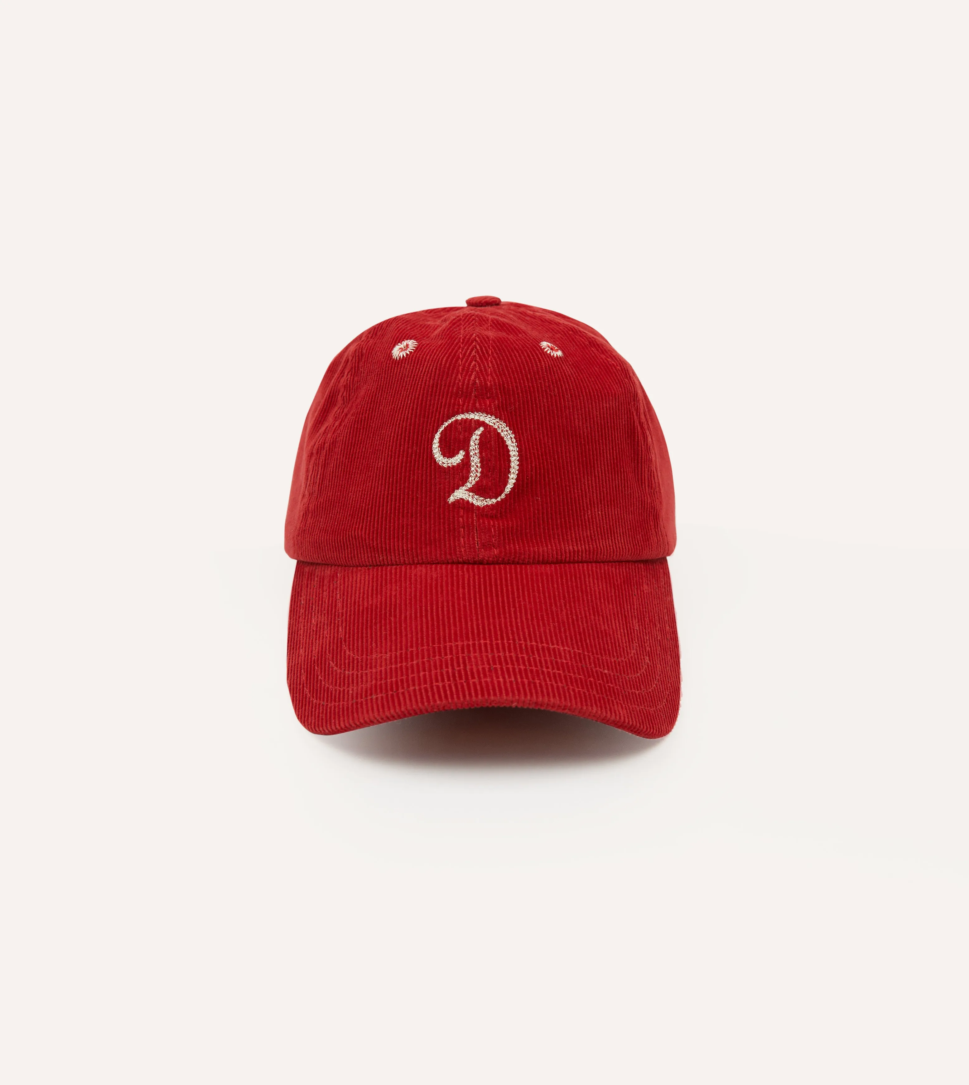 Red 'D' Emblem Cotton Corduroy Baseball Cap