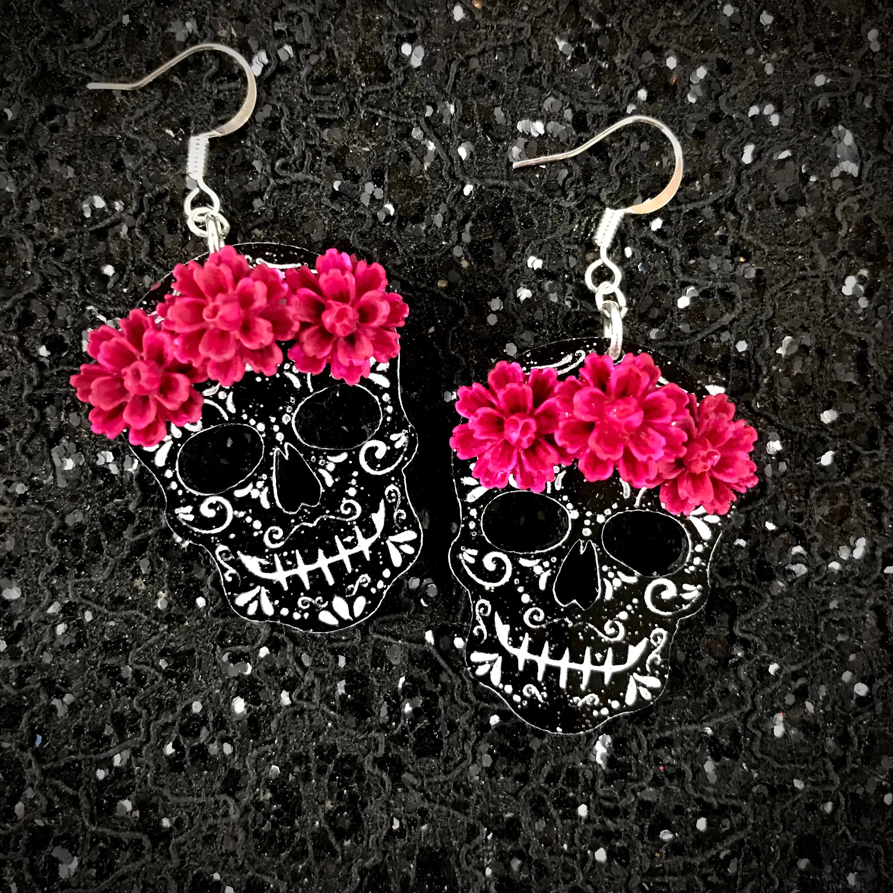 Santa Muerte Flor Earrings