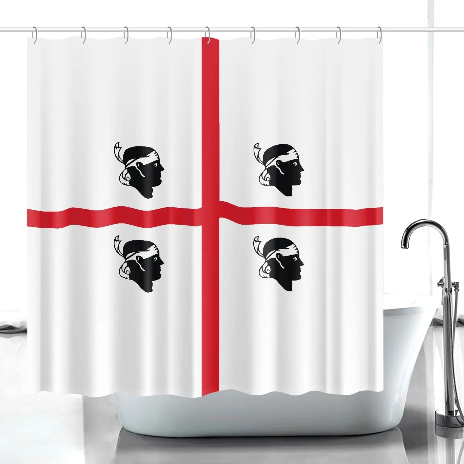 Sardinian Flag Quick-drying Shower Curtain