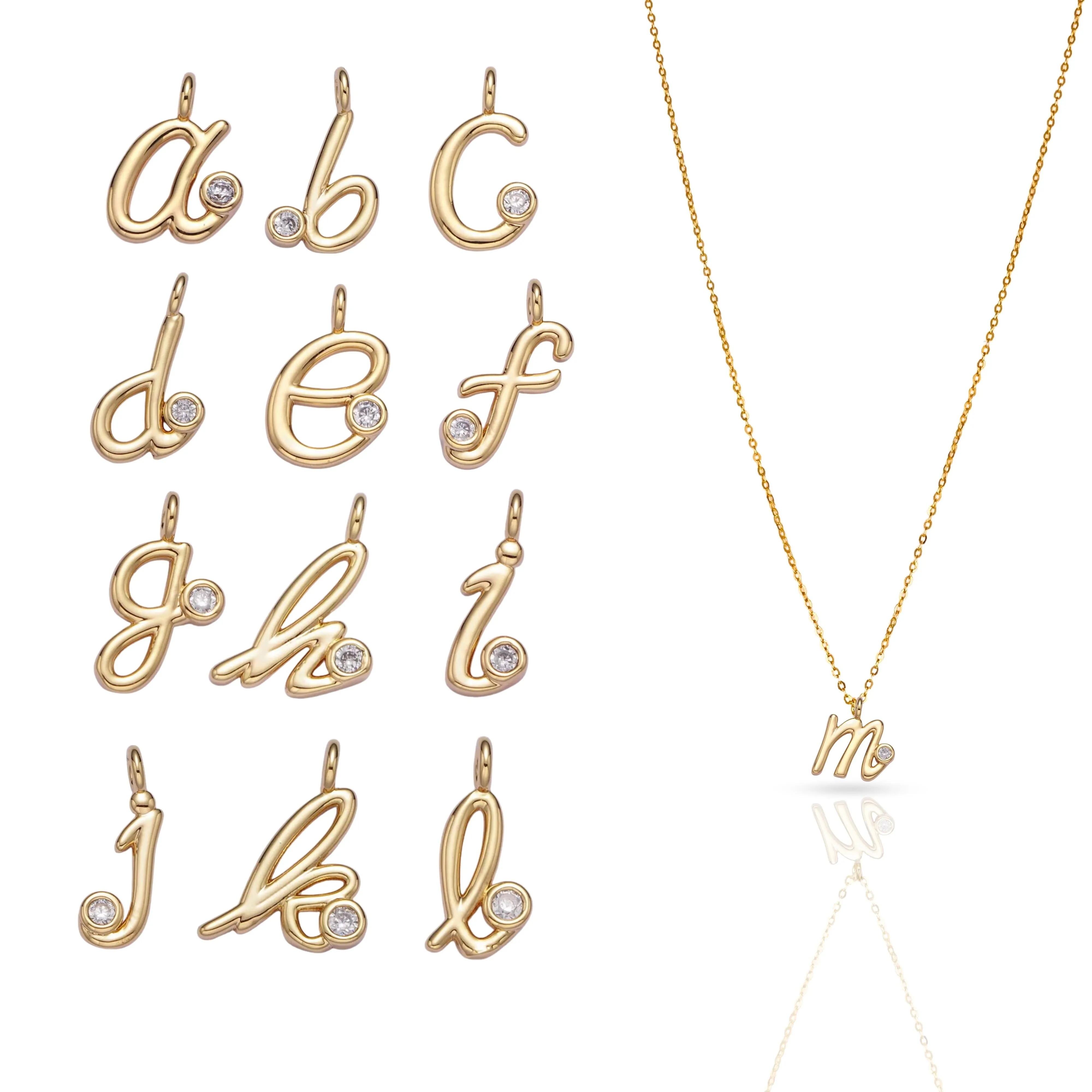 Script CZ Initial Necklace