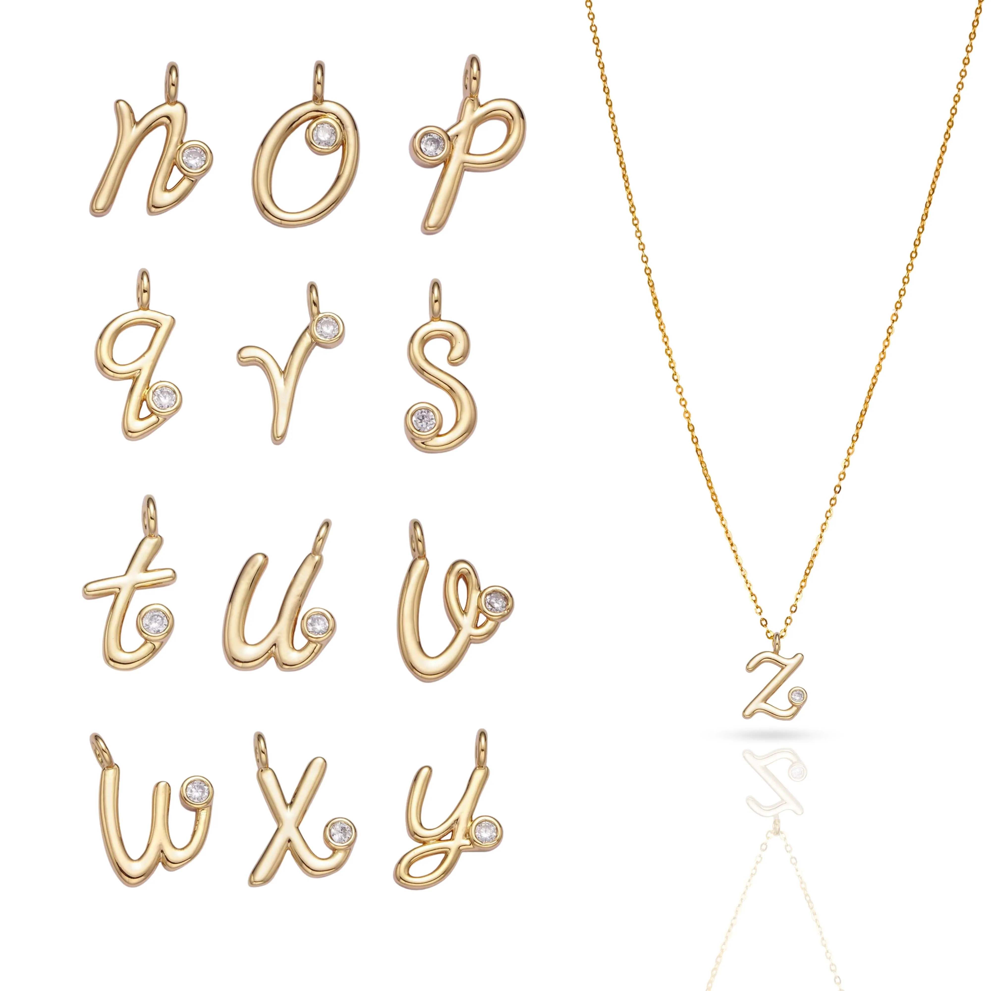 Script CZ Initial Necklace