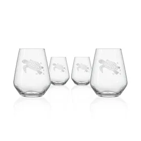 Sea Turtle Glasses, Set of 4