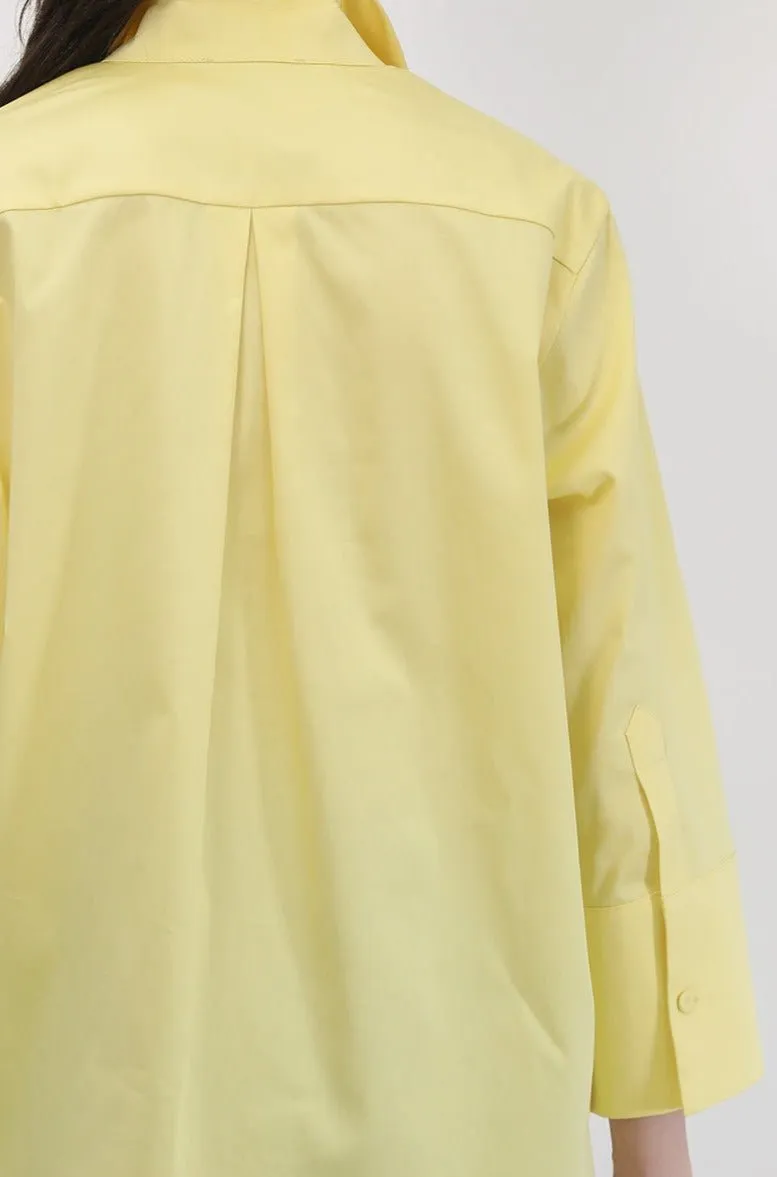 SEVILLA SHIRT IN ITALIAN COTTON POPLIN STRETCH IN YELLOW