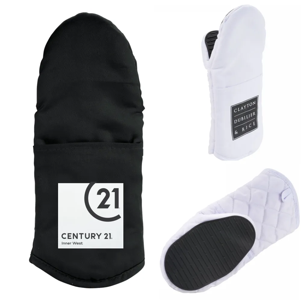 Silicone Grip Cotton Mitt with Your DBA Logo