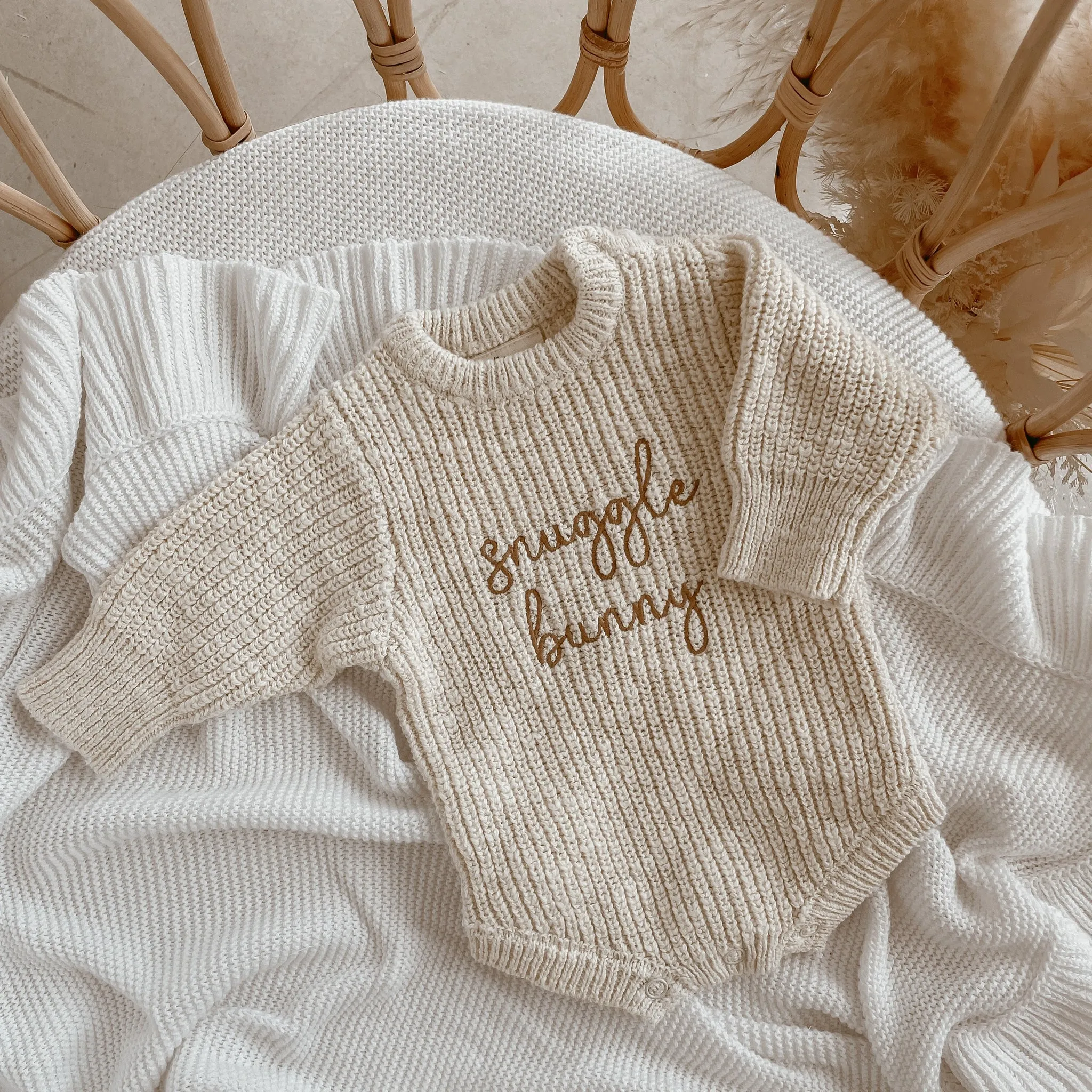 'Snuggle Bunny' Chunky Knit Romper