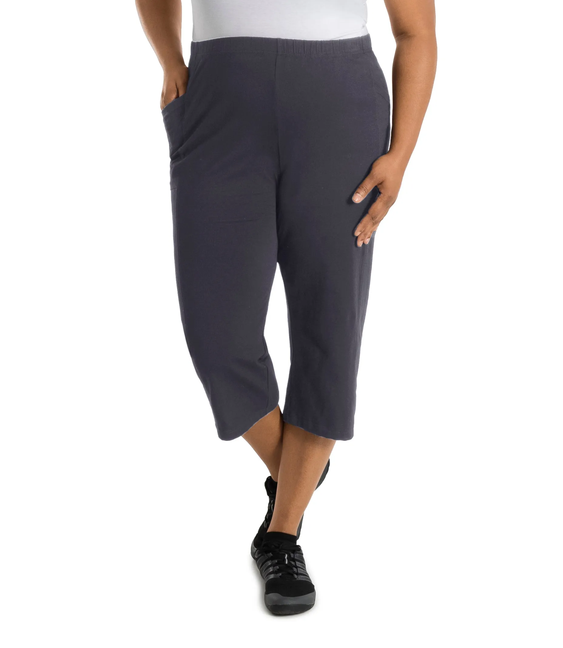 Stretch Naturals Side Pocket Capri Oak Gray