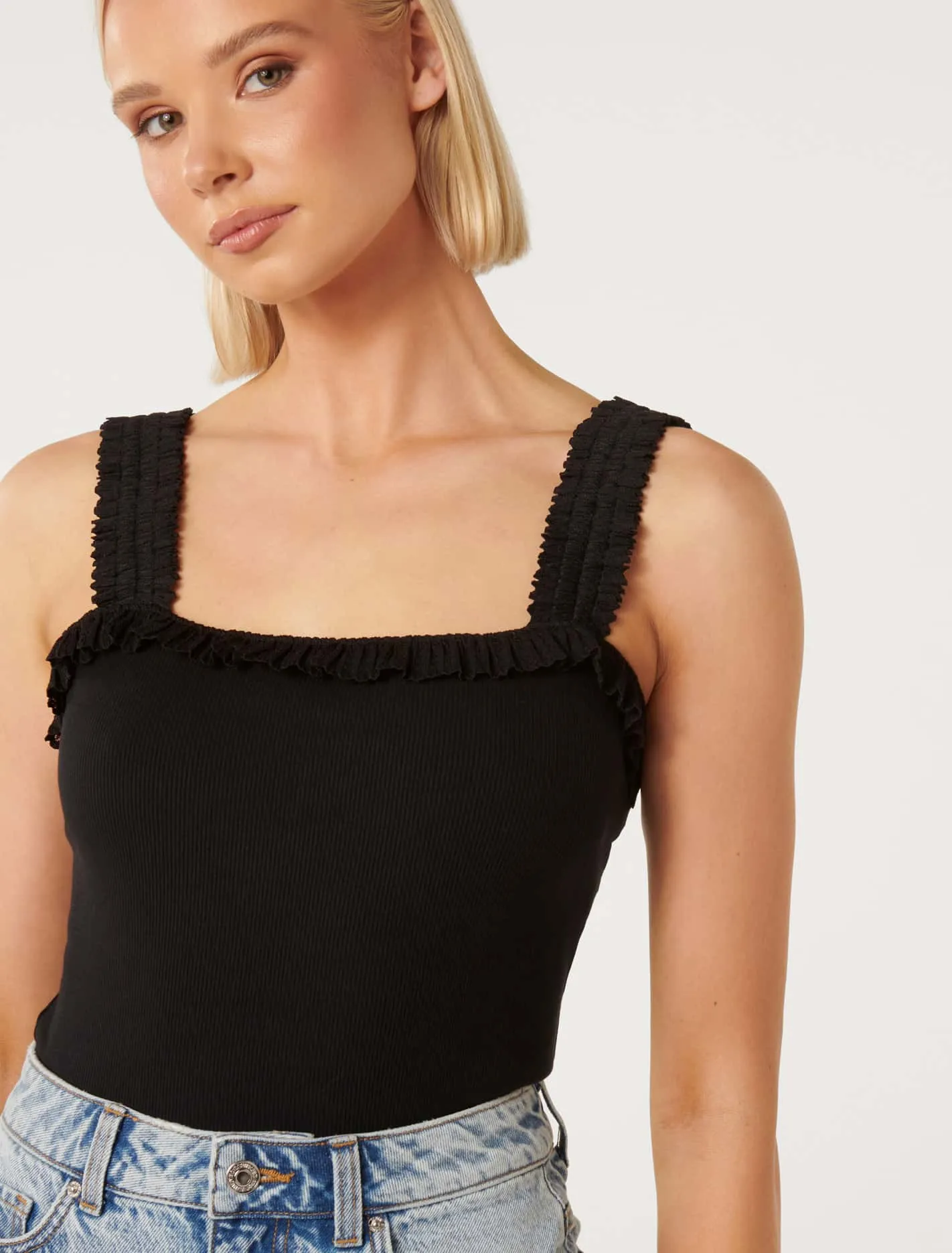 Suri Ruffle Strap Top