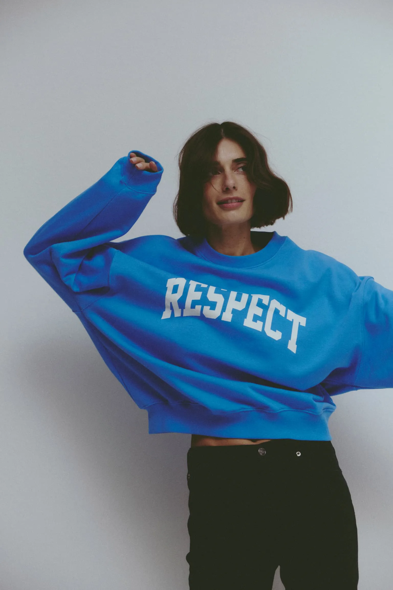 Sweatshirt 'Respect' in Blau