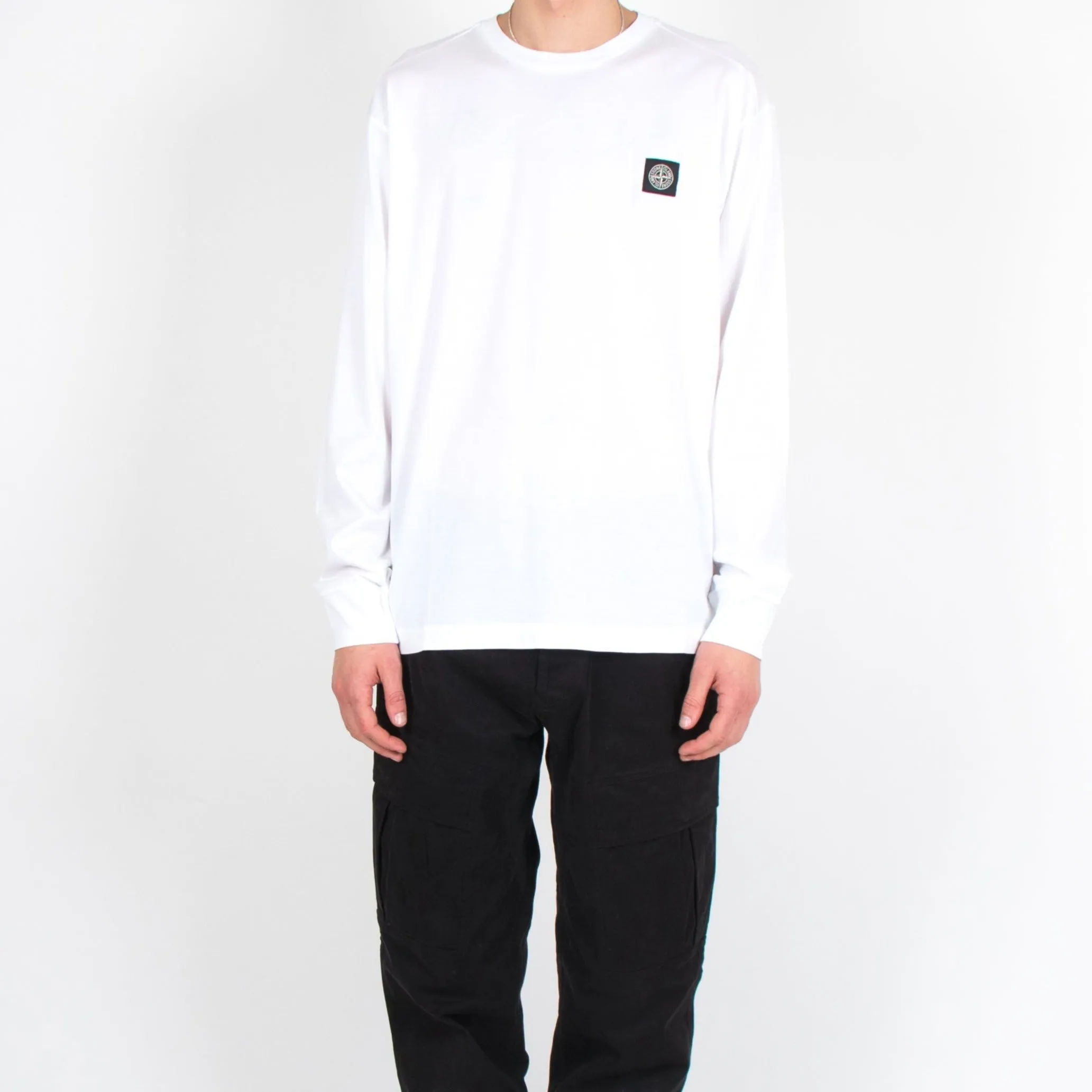 T-Shirt LS Stone Island Logo - White