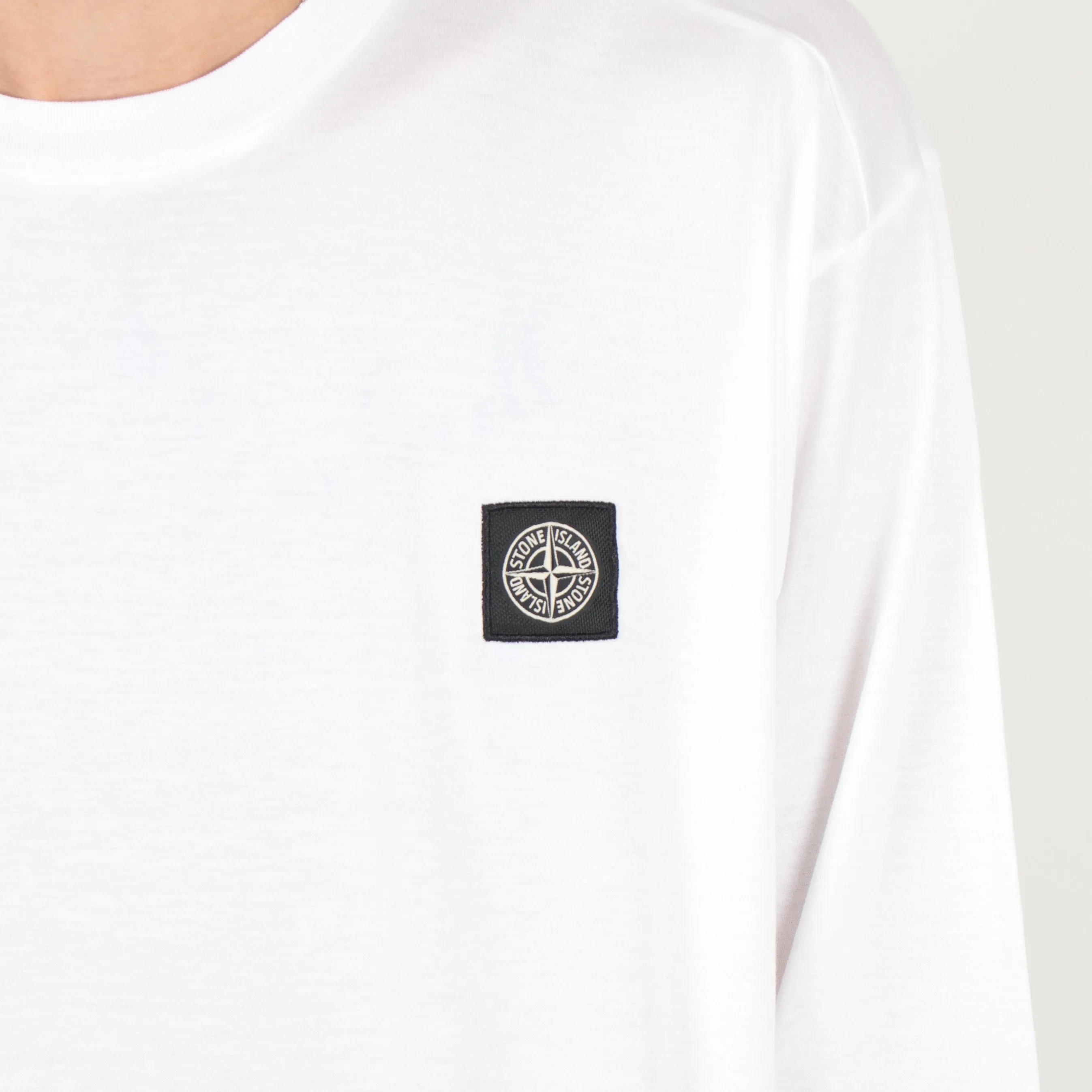 T-Shirt LS Stone Island Logo - White