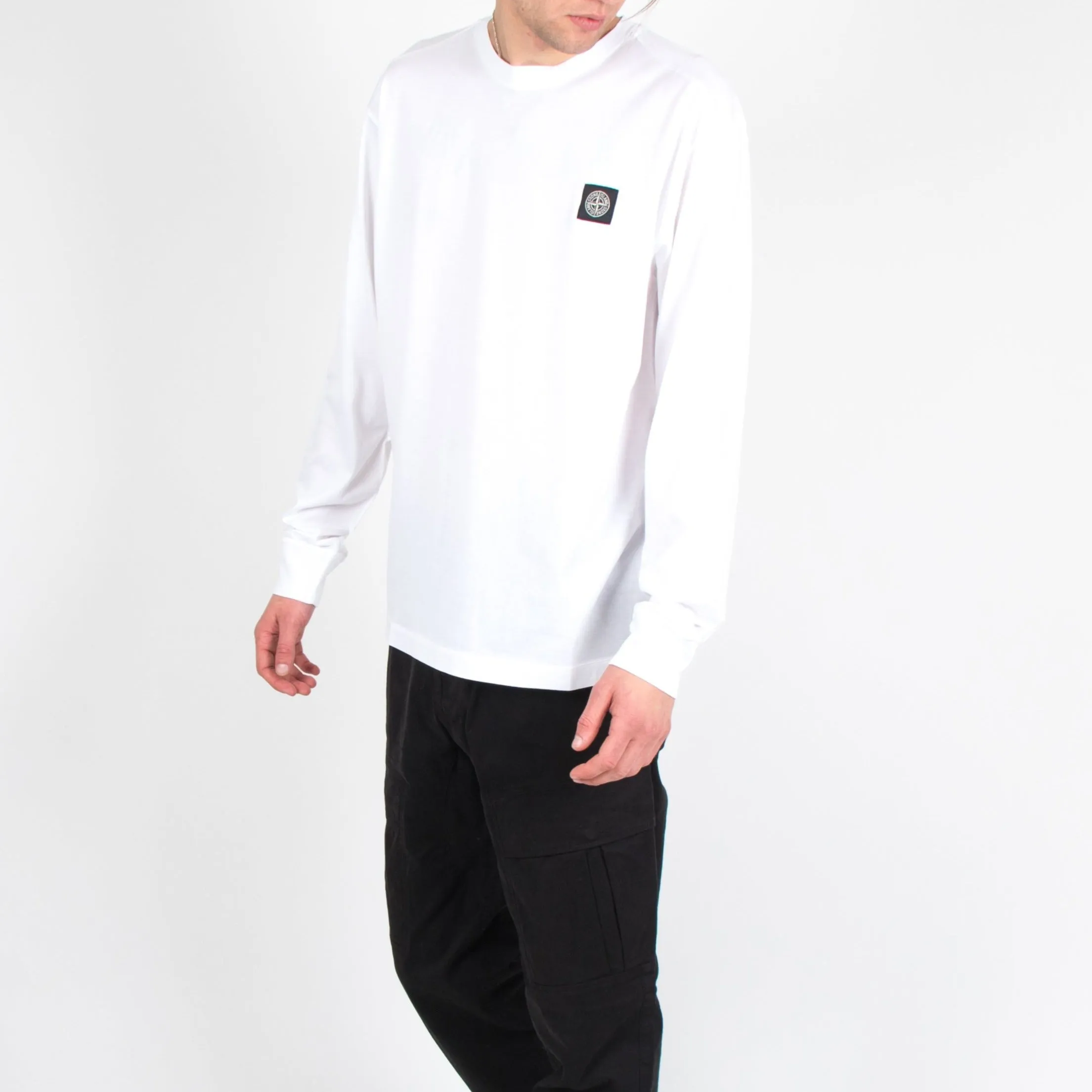 T-Shirt LS Stone Island Logo - White