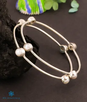 The Mauktika Silver Pearl Bangles (Size 2.4)