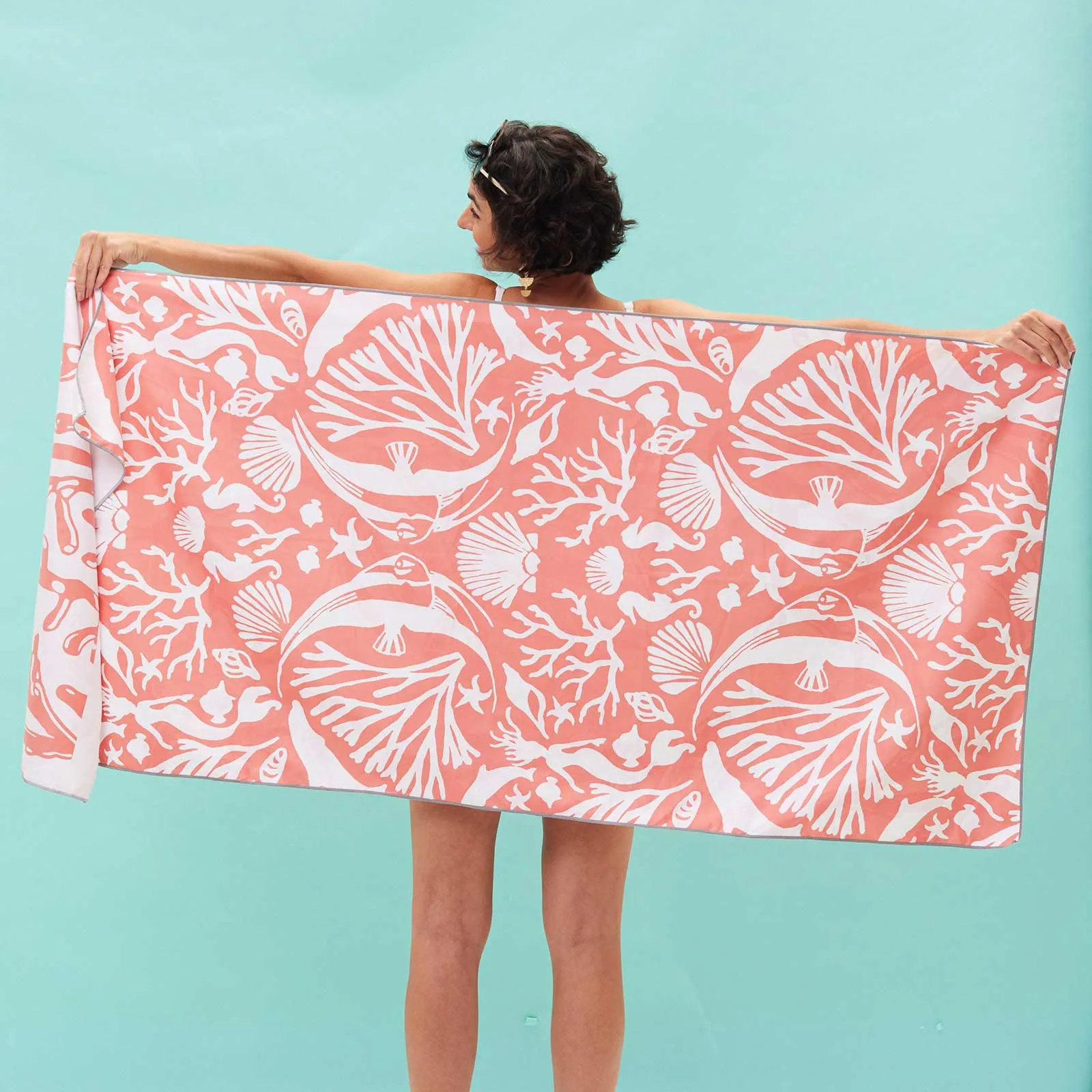 Underwater Sea Coral Reversible Eco Beach Towel