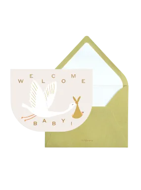 Welcome Baby Stork Greeting Card