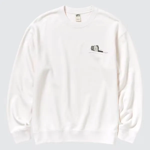 White KAWS Long-Sleeve Sweatshirt