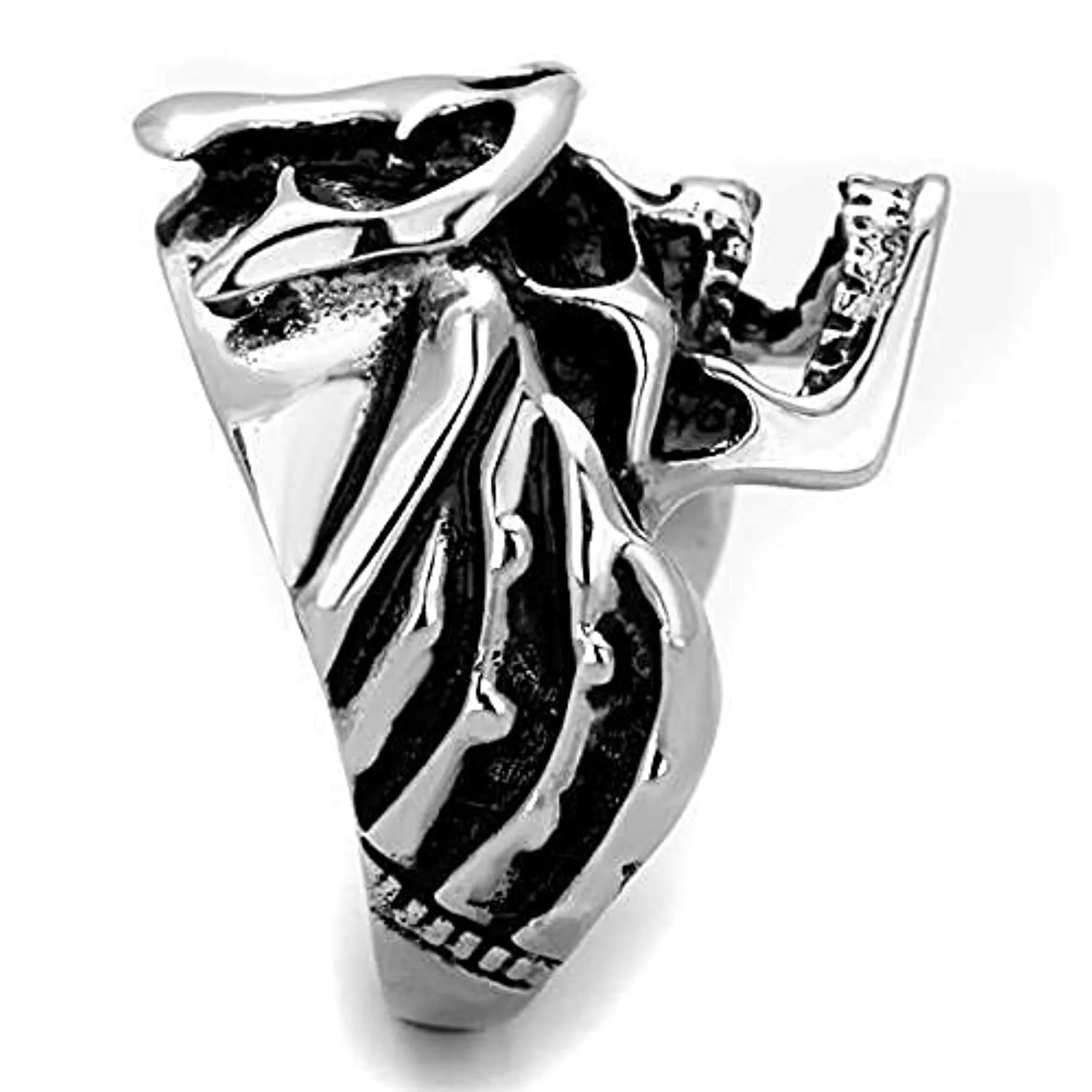 WildKlass Stainless Steel Ring High Polished (no Plating) Men Epoxy Jet