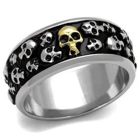 WildKlass Stainless Steel Ring Two-Tone IP Gold Men