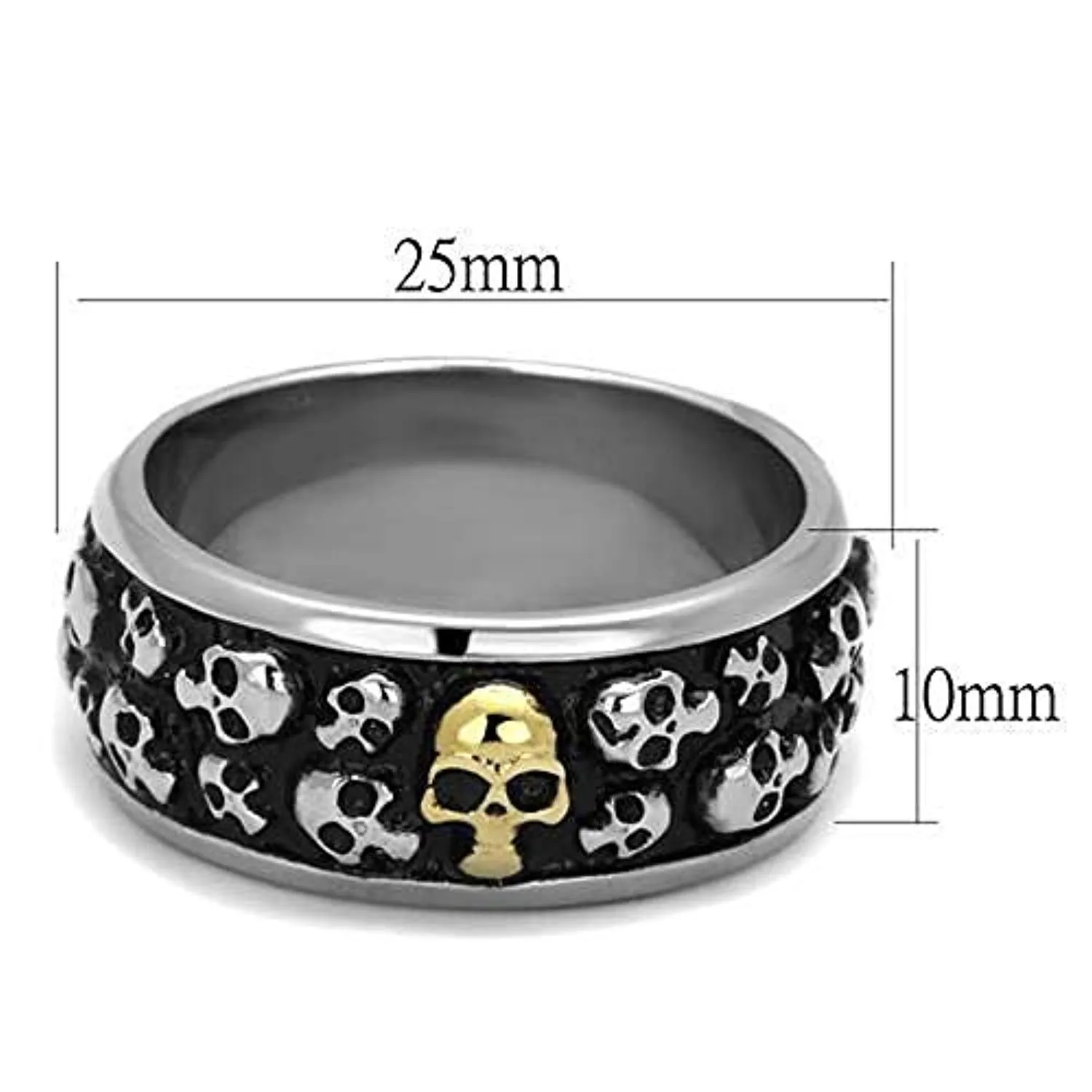 WildKlass Stainless Steel Ring Two-Tone IP Gold Men